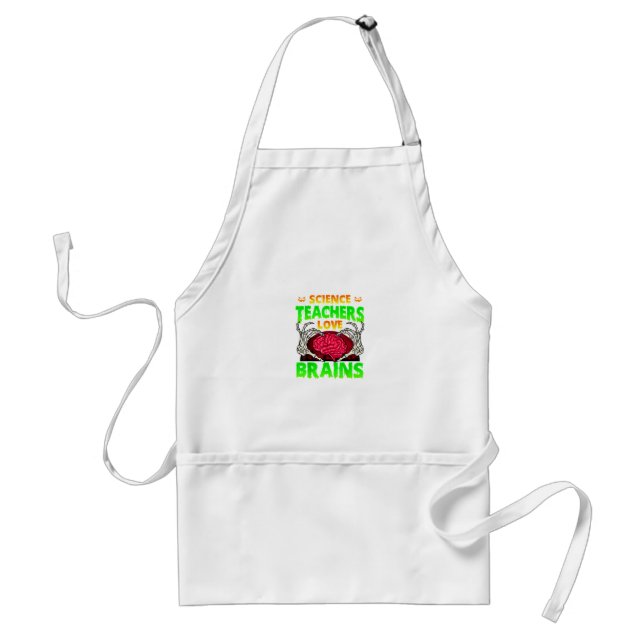 Teachers Brains Skeleton Hand Heart Halloween Standard Apron (Front)