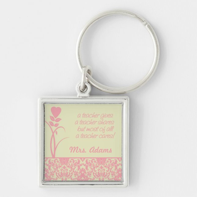 Teachers Care Keychain Gift (Front)