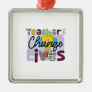 Teachers Change Lives Metal Tree Decoration