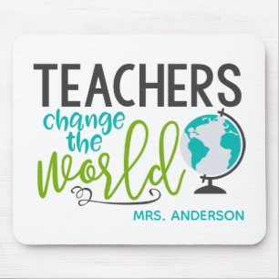 Teachers Change The World School Personalised Name Mouse Pad