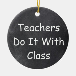 Teachers Class Chalkboard Design Gift Idea Ceramic Tree Decoration