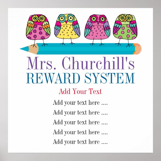 Teacher's Classroom Rules / REWARDS / Management Poster (Front)