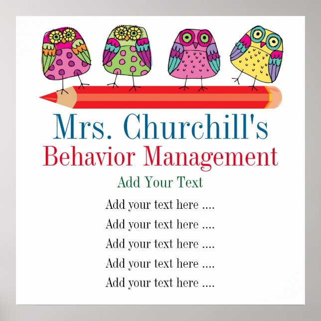 Teacher's Classroom Rules / REWARDS / Management Poster (Front)