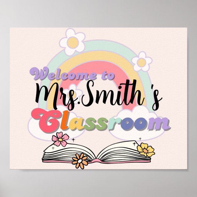Teacher's Classroom Welcome Sign Poster (Front)