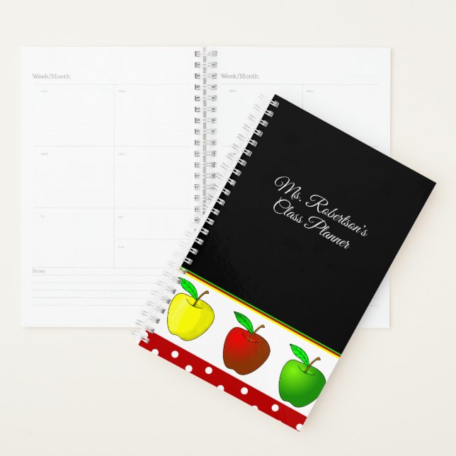 Teachers colourful Apples Daily Planner (Display)