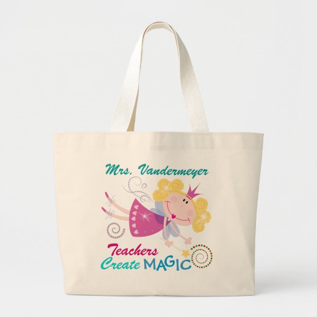 Teachers Create Magic - SRF Large Tote Bag (Front)