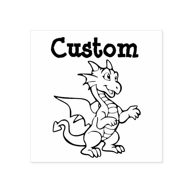 Teacher's customisable stamp - Cartoon Dragon (Imprint)