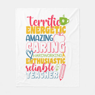 Teacher's Day Amazing Caring Teacher Fleece Blanket