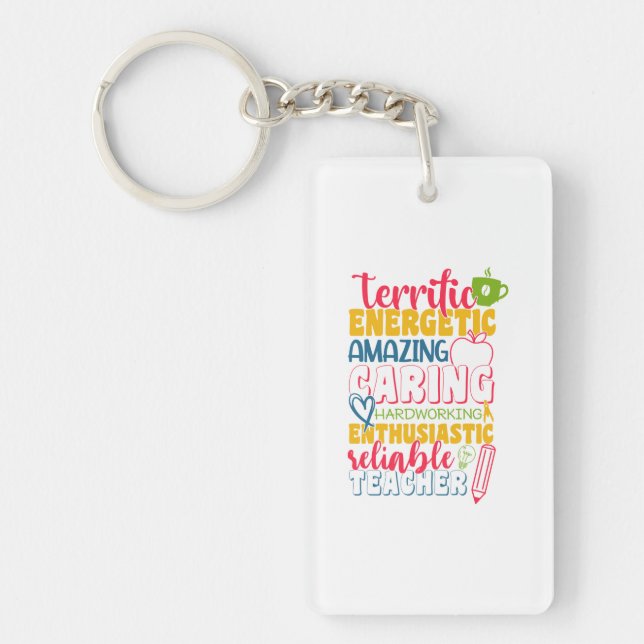 Teacher's Day Amazing Caring Teacher Key Ring (Front)