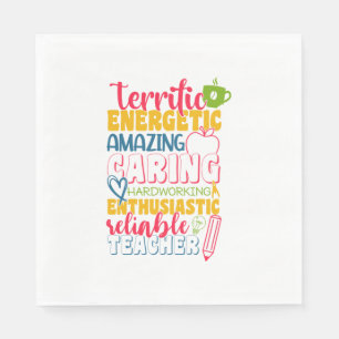 Teacher's Day Amazing Caring Teacher Napkin