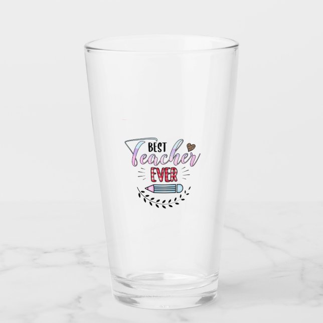 Teacher's Day Best Teacher Ever Glass (Front)