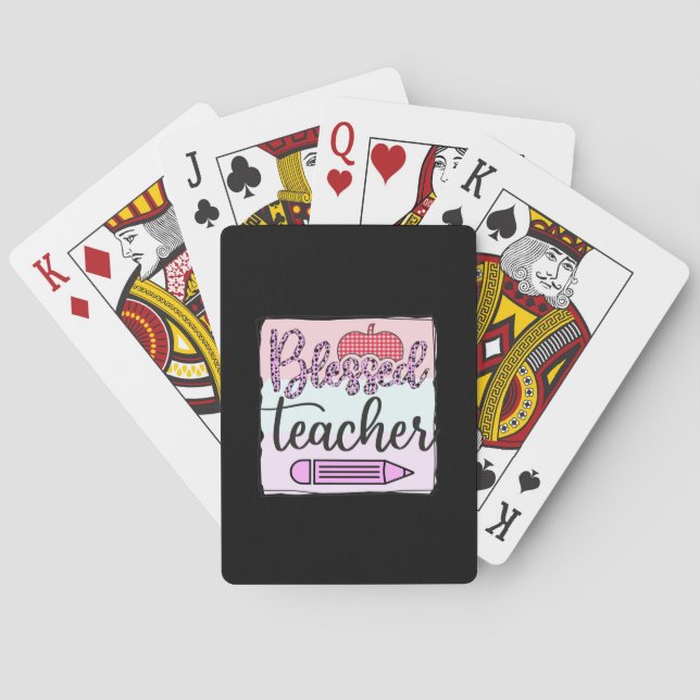 Teacher's Day Blessed Teacher Playing Cards (Back)
