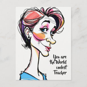 Teacher's Day Card - Funny Caricature 1 + text