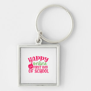 Teacher's Day Happy Online First Day Of School Key Ring