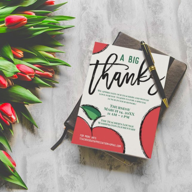 Teachers Day | Teacher Appreciation Big Thanks Invitation (Creator Uploaded)