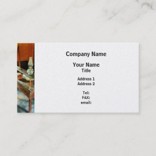 Teacher's Desk With Hurricane Lamp - Platinum Business Card
