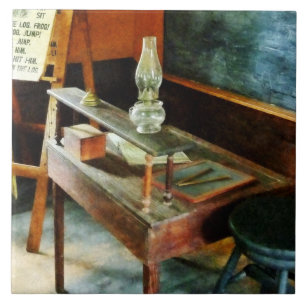 Teacher's Desk With Hurricane Lamp Tile