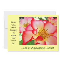 Teacher's Event Invitations Awards Nature Roses