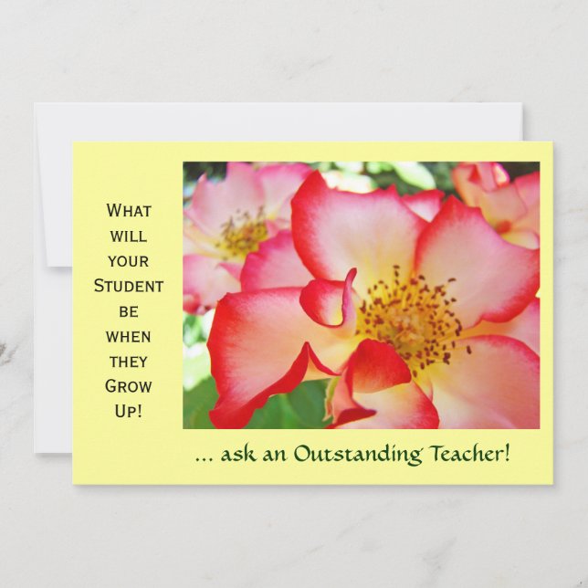 Teacher's Event Invitations Awards Nature Roses (Front)