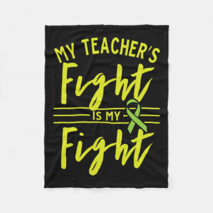 Teacher's Fight Is My Fight Kidney Disease Awarene Fleece Blanket