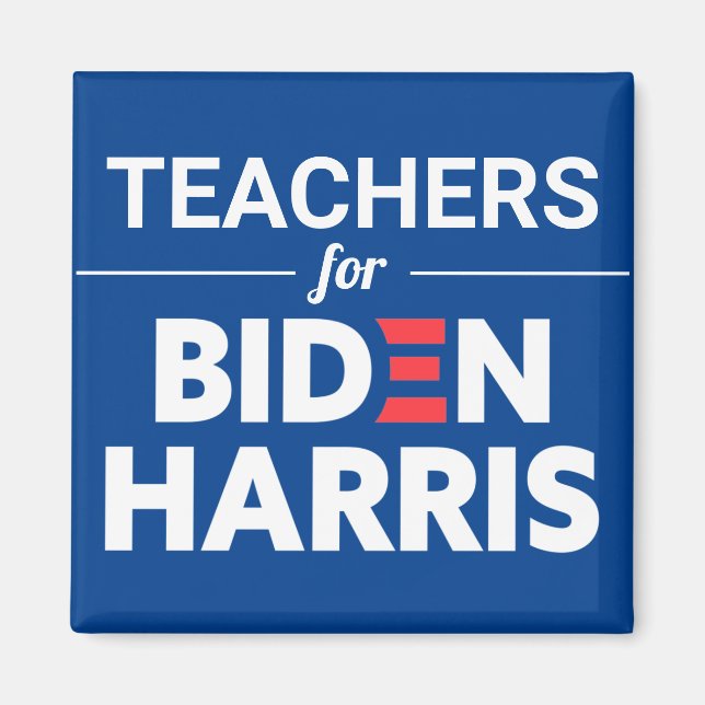 Teachers for Biden Harris Custom Text Blue Magnet (Front)