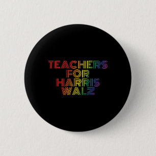 Teachers For Harris Wheimer Retro Vintage Rainbow  6 Cm Round Badge