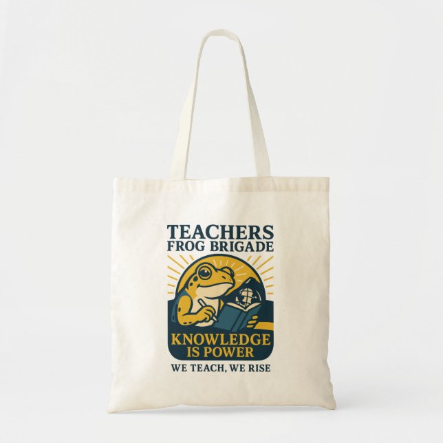 Teachers Frog Brigade – Knowledge Is Power Tote Bag (Front)