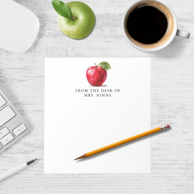 Teacher's From The Desk of Watercolor Apple Notepad (Creator Uploaded)