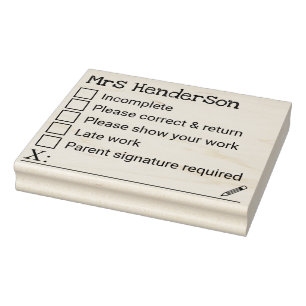 TEACHERS GRADING NOTES RUBBER STAMP