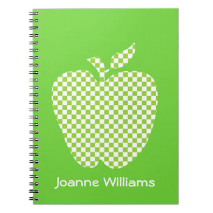 Teacher's Green Checked Apple Notebook