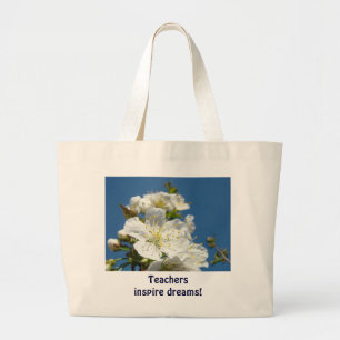 Teachers inspire dreams! tote bags Cherry Blossoms