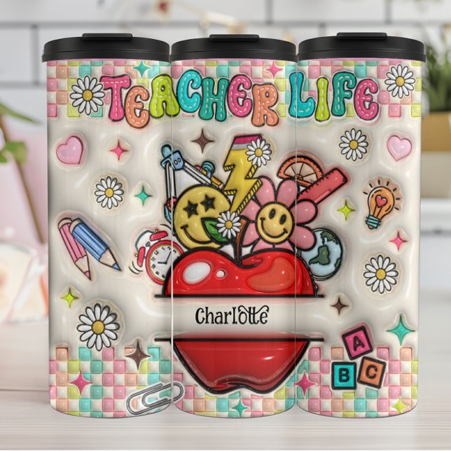 Teachers: Inspire, Grow, Hearts, Minds Thermal Tumbler (Creator Uploaded)