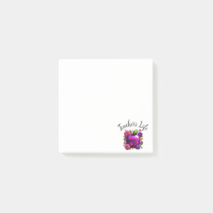 Teacher's Life Apple Colourful Swirl Post-it Notes