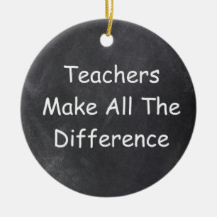 Teachers Make Difference Chalkboard Gift Idea Ceramic Tree Decoration
