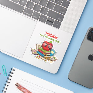 "Teachers Make The World Great" Cute Apple