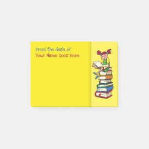 Teachers name desk note organizer books girl fun