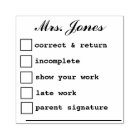 "Teacher's Notes" Rubber Stamp