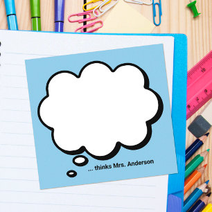 Teacher's Personalised thinking bubble Post-it Notes