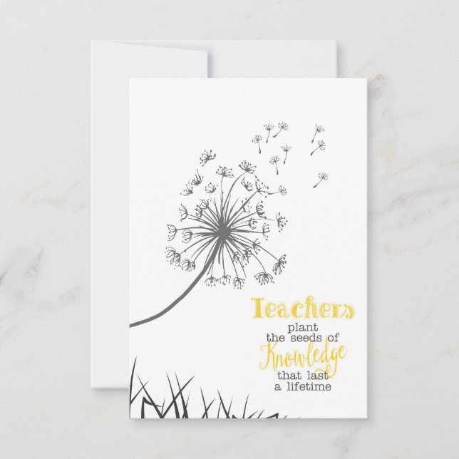 Teachers Plant The Seeds Of Knowledge Thank You Card (Front)