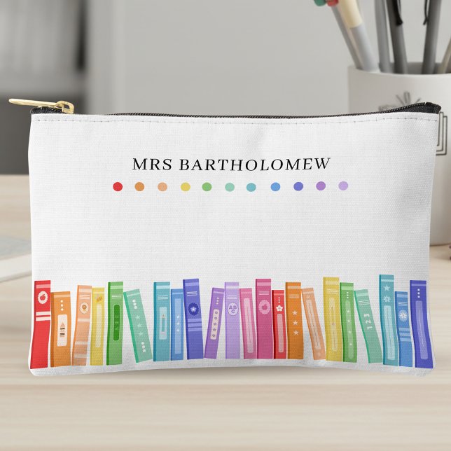 Teacher's Rainbow Colour Books Custom Accessory Pouch (Creator Uploaded)