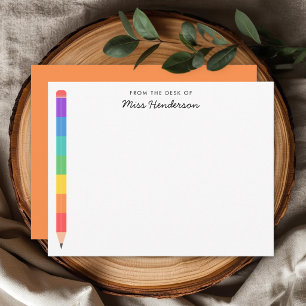 Teacher's Rainbow Pencil Custom Card