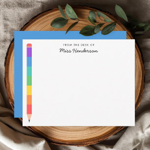 Teacher's Rainbow Pencil Custom Card
