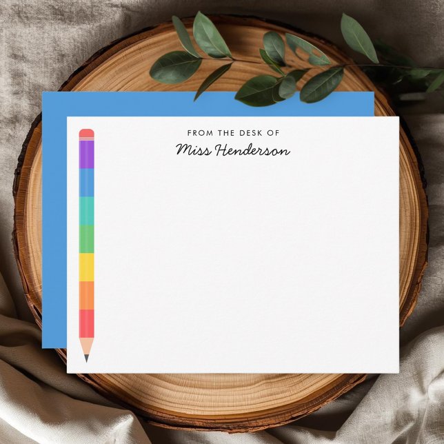 Teacher's Rainbow Pencil Custom  Card (Creator Uploaded)