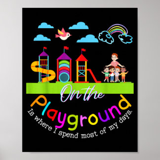 Teachers Recess Aide Team Cute Funny School Gifts Poster