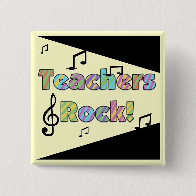 Teachers Rock Tshirts and Gifts 15 Cm Square Badge (Front)