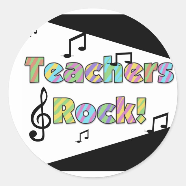 Teachers Rock Tshirts and Gifts Classic Round Sticker (Front)