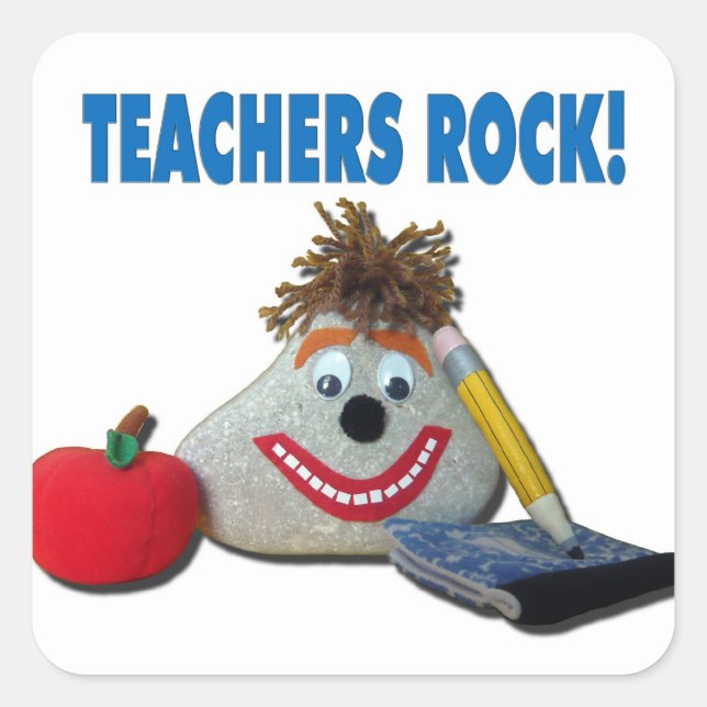 Teachers Rock! White Sticker (Front)
