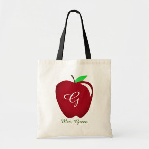 Teacher's Shiny Apple Tote Bag