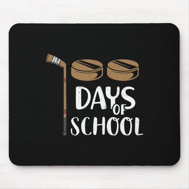 Teachers Students Fun 100th Day Of School Hockey  Mouse Pad (Front)
