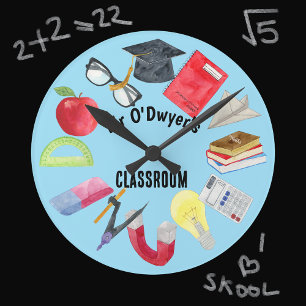 Teachers Subject Professor Classroom Modern Round Clock